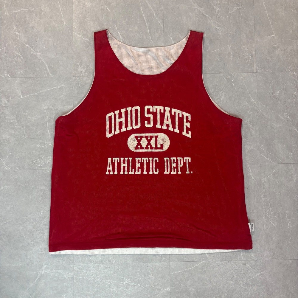 Vintage Bike Ohio State Athletic Dept Reversible Mesh Tank Top Red Mens XXL